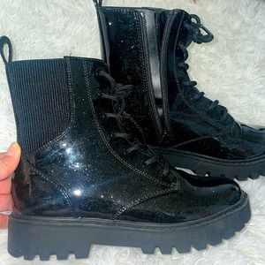 Glitter combat boots
